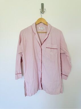 Christian Dior red and white striped sleep shirt pajama shirt